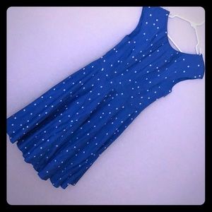 Boden blue white polkadot cotton dress 6R